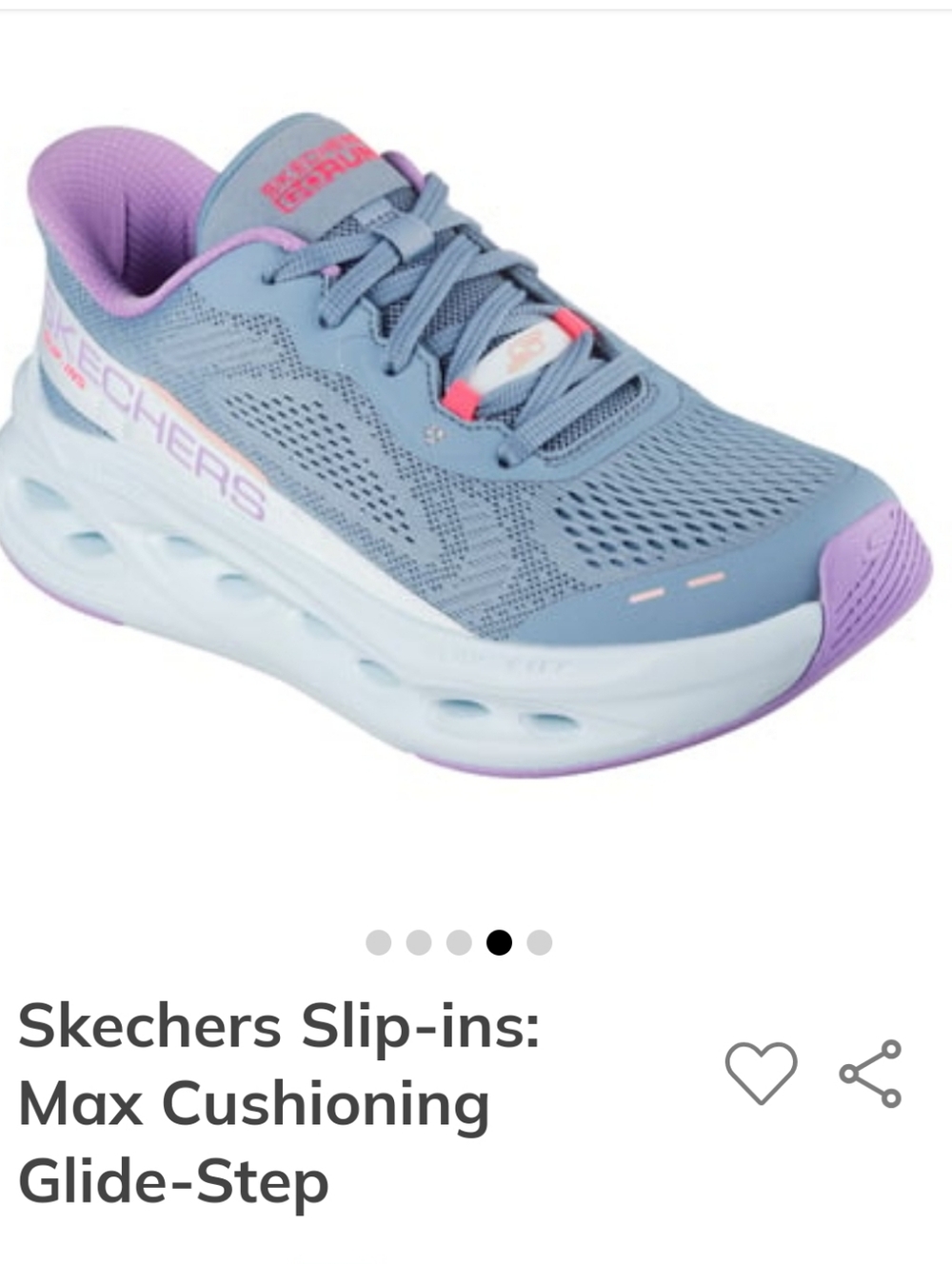 Skechers Slip Ins Max Cushioning Glide-Step Sneakers - Light Blue/Purple